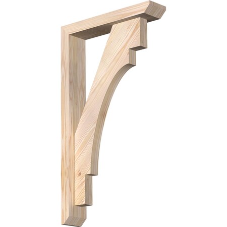 Ekena Millwork Merced Slat Smooth Bracket w/ Offset Brace, Douglas Fir, 3 1/2"W x 16"D x 28"H BKT0402X16X28MRC06SDF